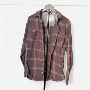 Jetty Plaid Flannel Button Up Gorpcore Shirt Mens Large Granola Lightweight